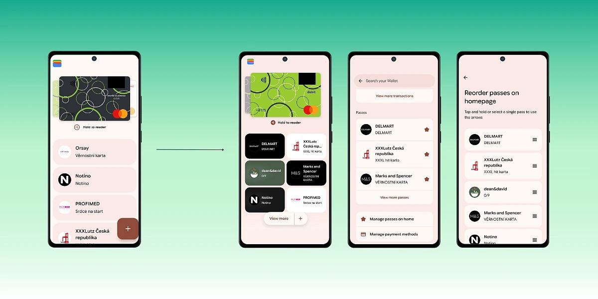 Google Wallet mění vzhled